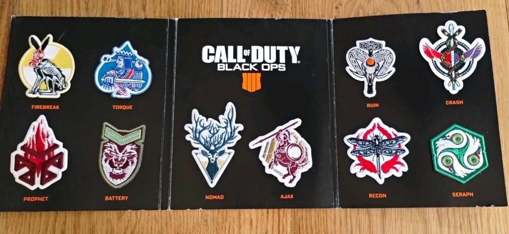 Call of Duty Embroidered Patch Set of 10 Black Ops - Firebreak Torque Ruin
